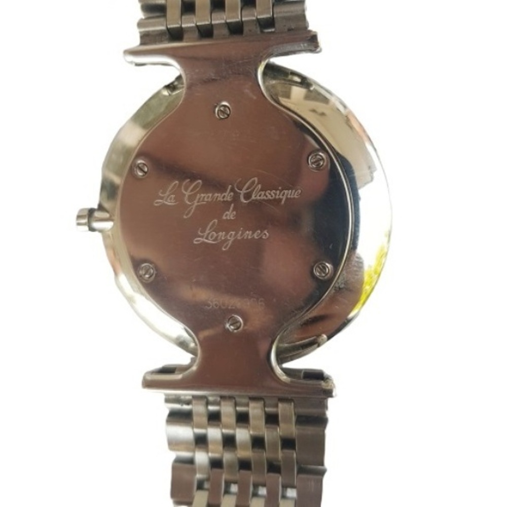 longines-le grande classique-quartz-32mm-metal steel bracelet-round white dial-metal chain-ladies watch-unisex watch-sapphire crystal-swiss watches-preowned watches (3)