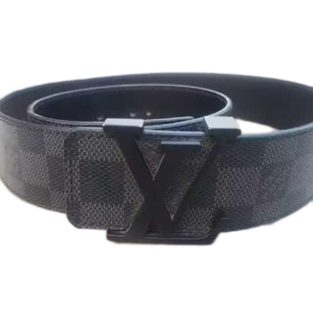 Louis Vuitton Damier Graphite Black Gray Leather Belt