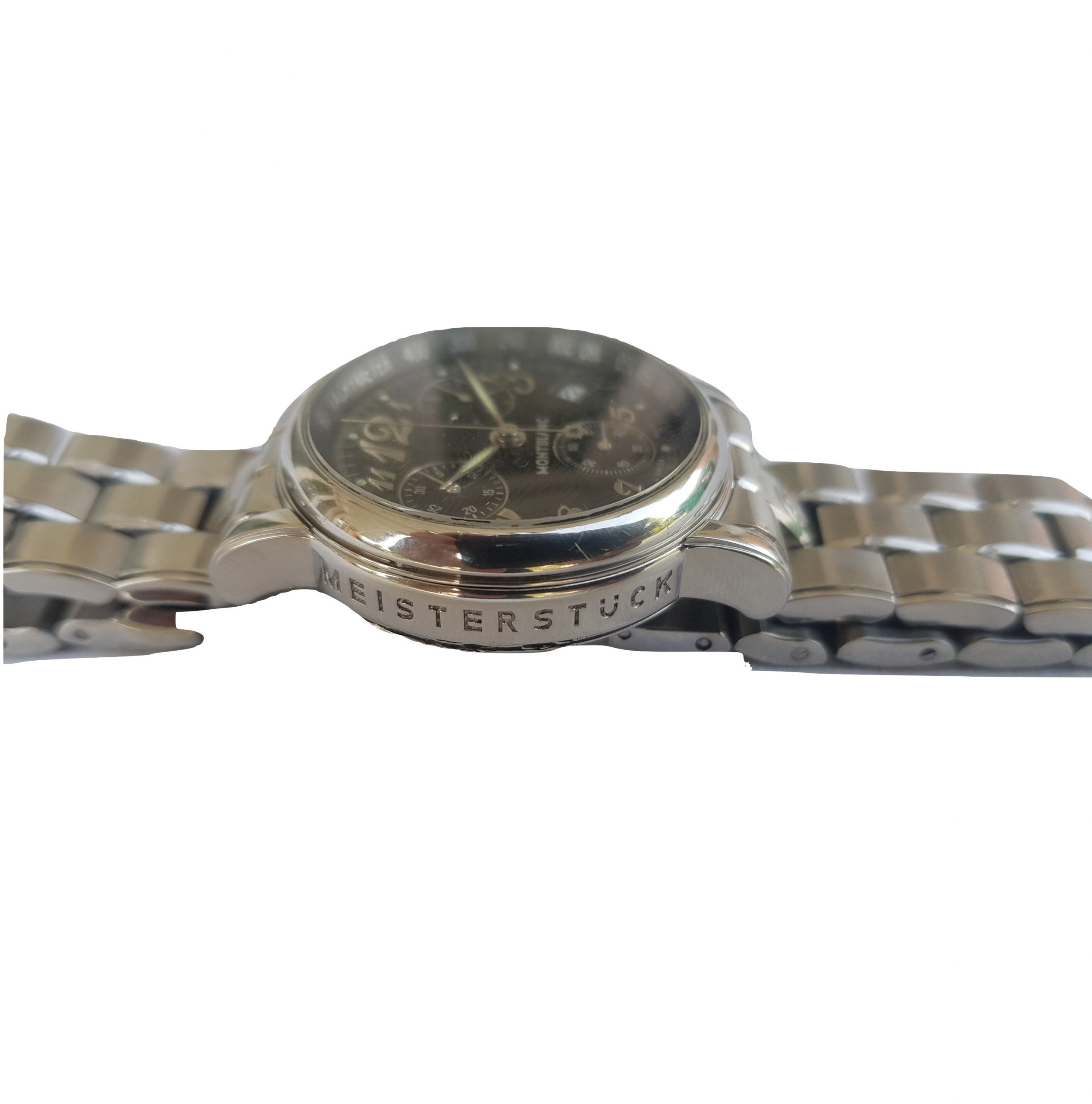 montblanc-star meisterstuck-chronograph-36mm-date calendar-7038-black dial-metal chain-mens watch-sapphire crystal-luxury watches-swiss watch-pre owned watch (4)