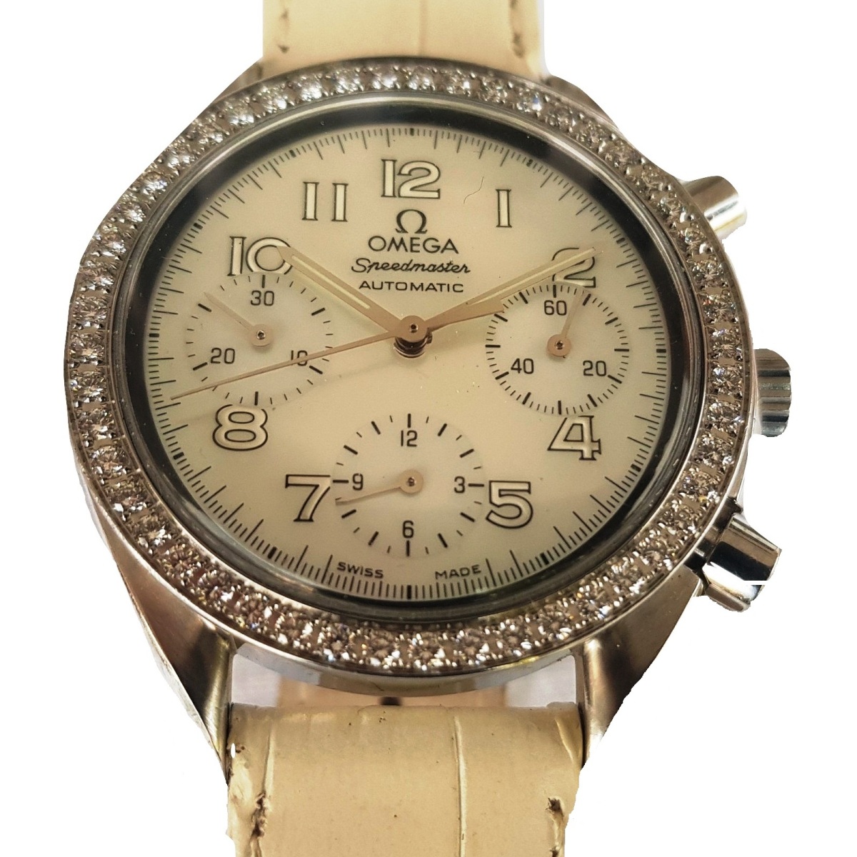 omega-speedmaster-mop dial-mother of pearl-3815.71.53-39mm-automatic-chrono-diamond bezel-jewellery watch-leather strap- ladies watch-sapphire crystal-swiss watch-preowned watches- unisex watch (7)