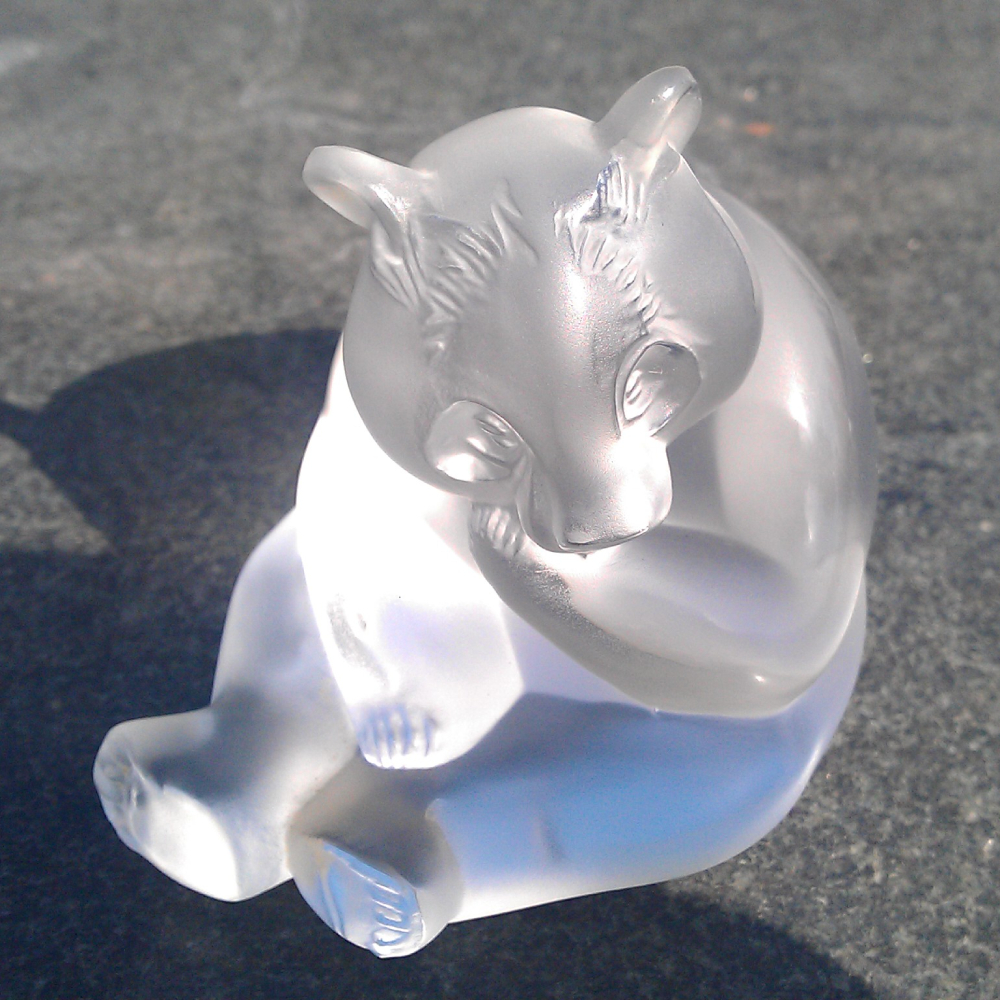 rene lalique crystal panda-vintage lalique bear-antique frosted glass-showpiece-paperweight-model number Lalique Style Number 1205200 -made in france (1)