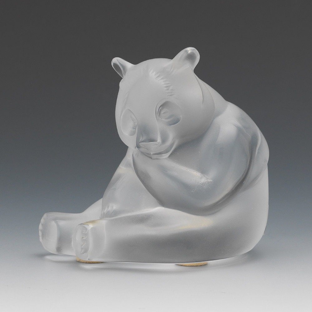 rene lalique crystal panda-vintage lalique bear-antique frosted glass-showpiece-paperweight-model number Lalique Style Number 1205200 -made in france