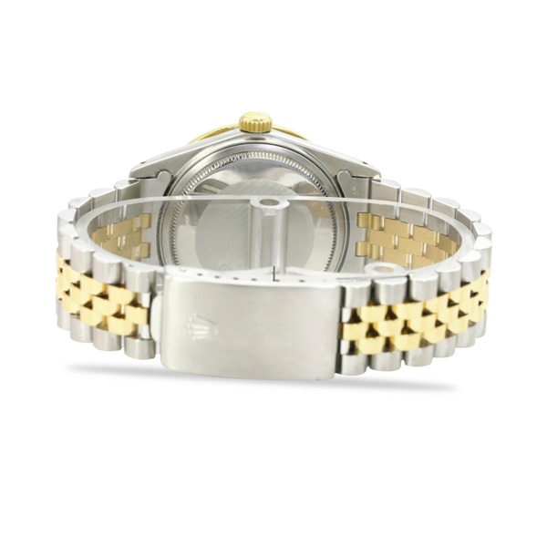 rolex-datejust-36mm-16233-jubilee bracelet-automatic-silver diamond dial-fluted bezel-sapphire crystal-metal chain-Gold Steel bracelet-mens watch-luxury watches-swiss watch(5)