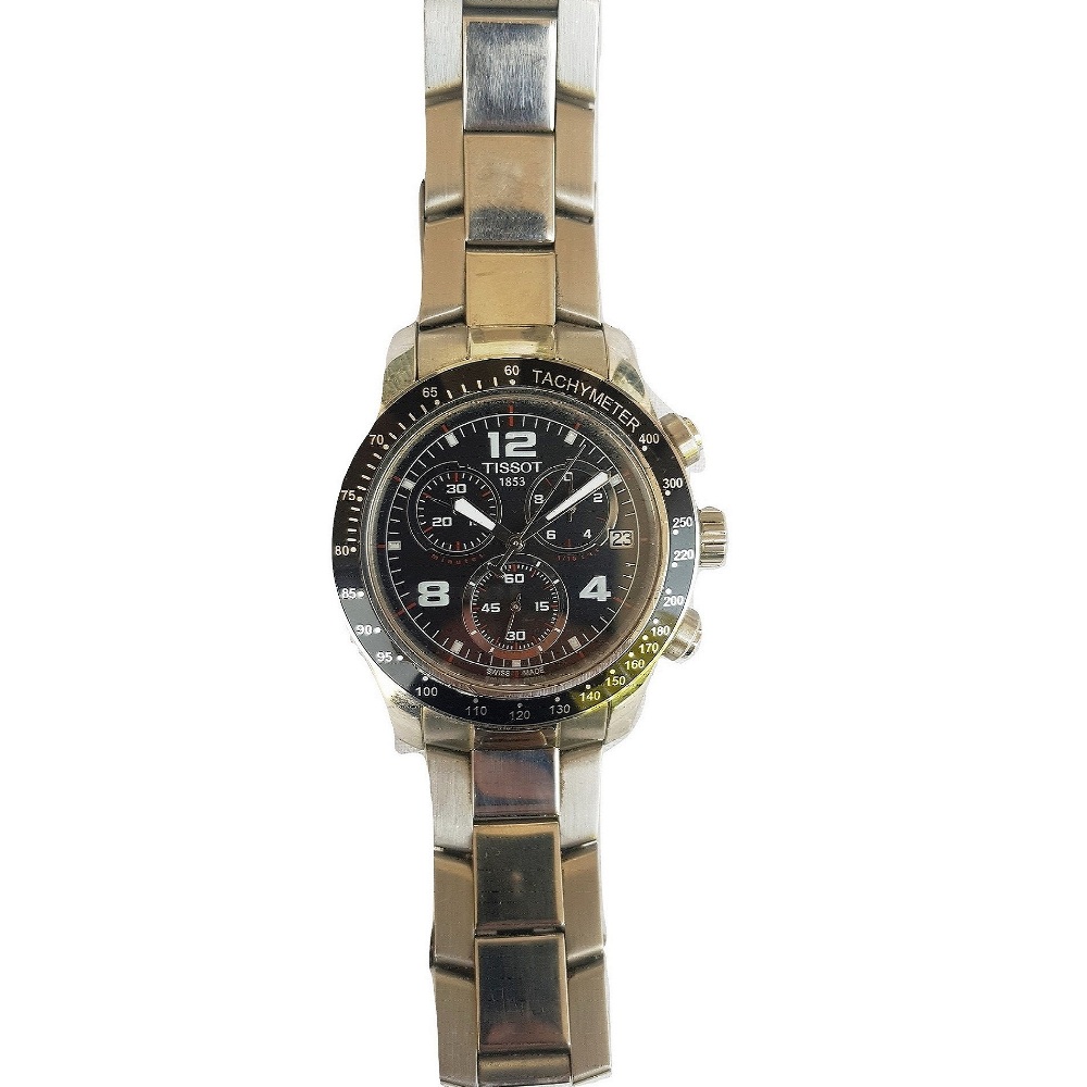 tissot v8-chrono-chronograph-automatic-T0394173 B-black dial-round dial-metal chain-mens watch-sapphire crystal-luxury watches-swiss watch-watch shop-pre owned watch (9)