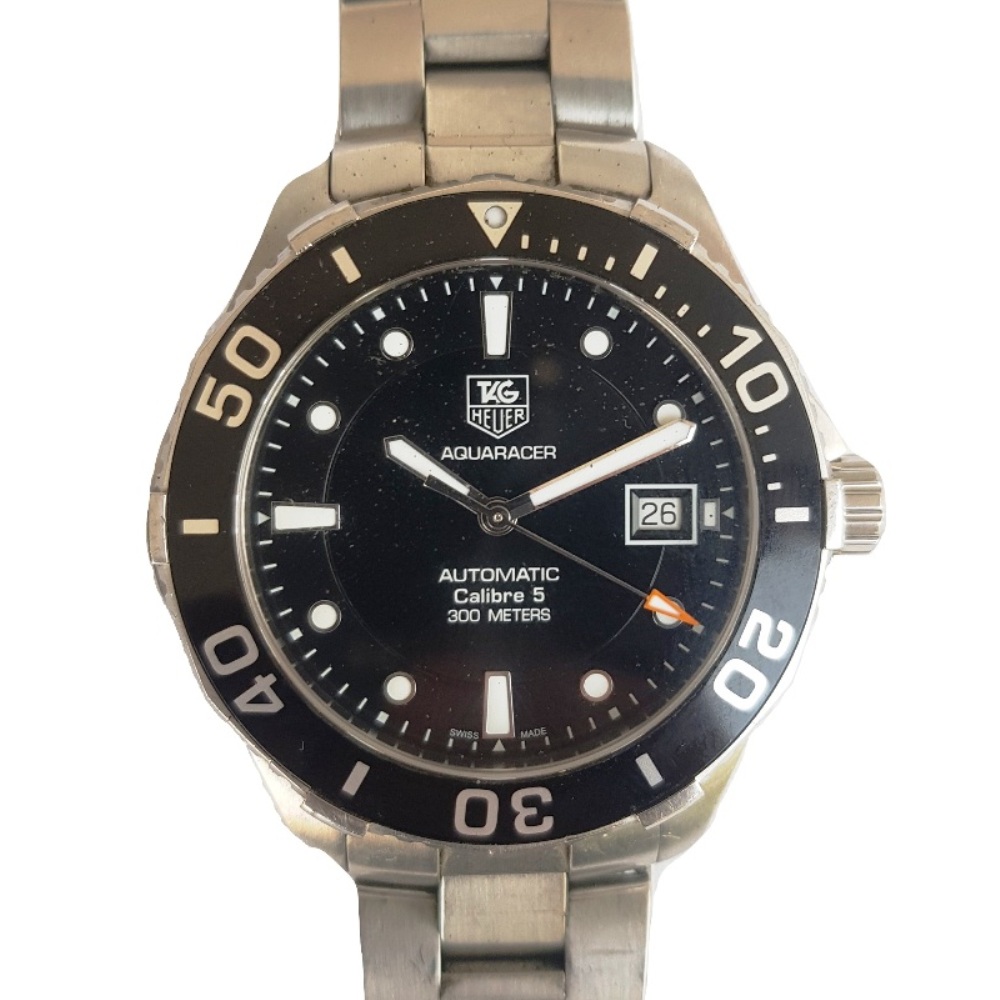 tag heuer-caliber 5-automatic-WAN2110-41mm-bi-directional rotating bezel-with card and box-black dial-metal chain-mens watch-sapphire crystal-swiss watch-300 meters luxury watches-genuine watch (4)
