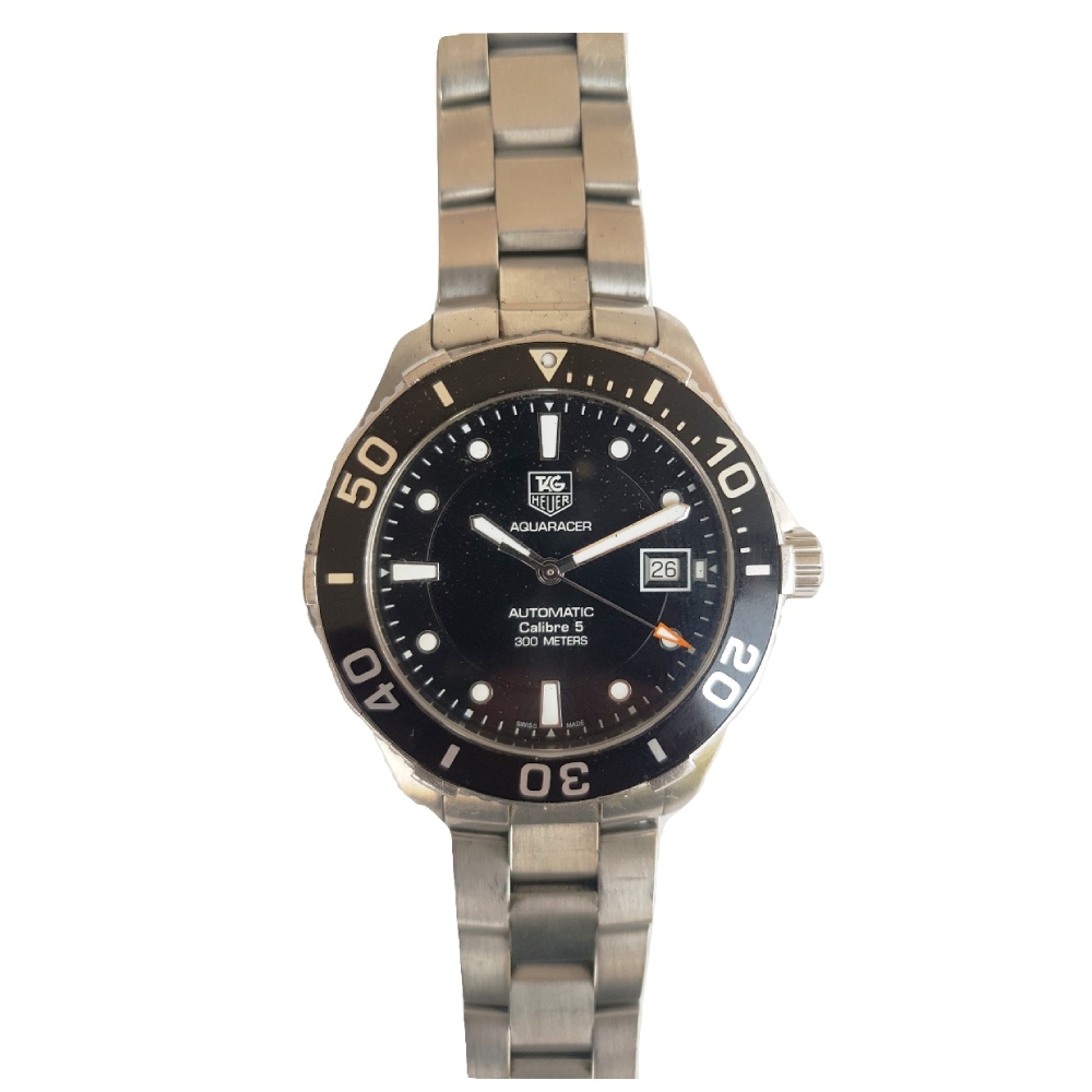 tag heuer-caliber 5-automatic-WAN2110-41mm-bi-directional rotating bezel-with card and box-black dial-metal chain-mens watch-sapphire crystal-swiss watch-300 meters luxury watches-genuine watch (5)
