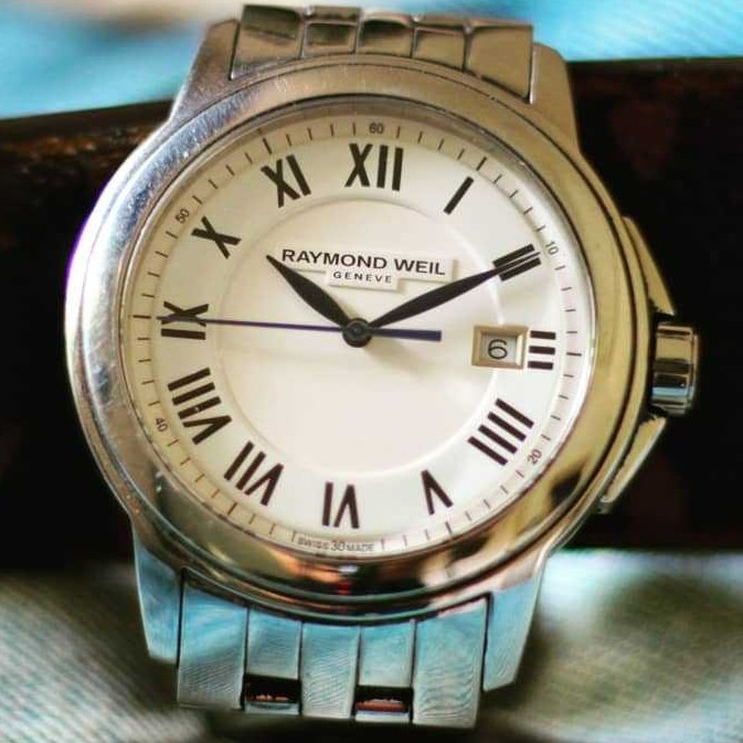 Raymond Weil Geneve Quartz Date Steel Men's Wrist Watch - Ticking Hands