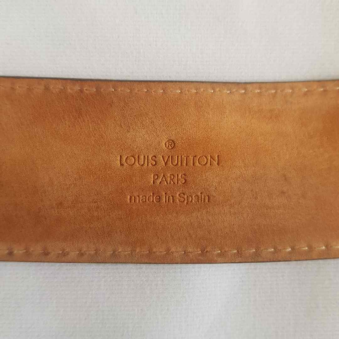 Louis Vuitton LV Initial Gold Buckle Monogram Belt Brown - NOBLEMARS