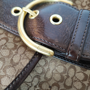 Coach Monogram Soho Leather Canvas Bag Coach Monogram Soho Leather Canvas Bag